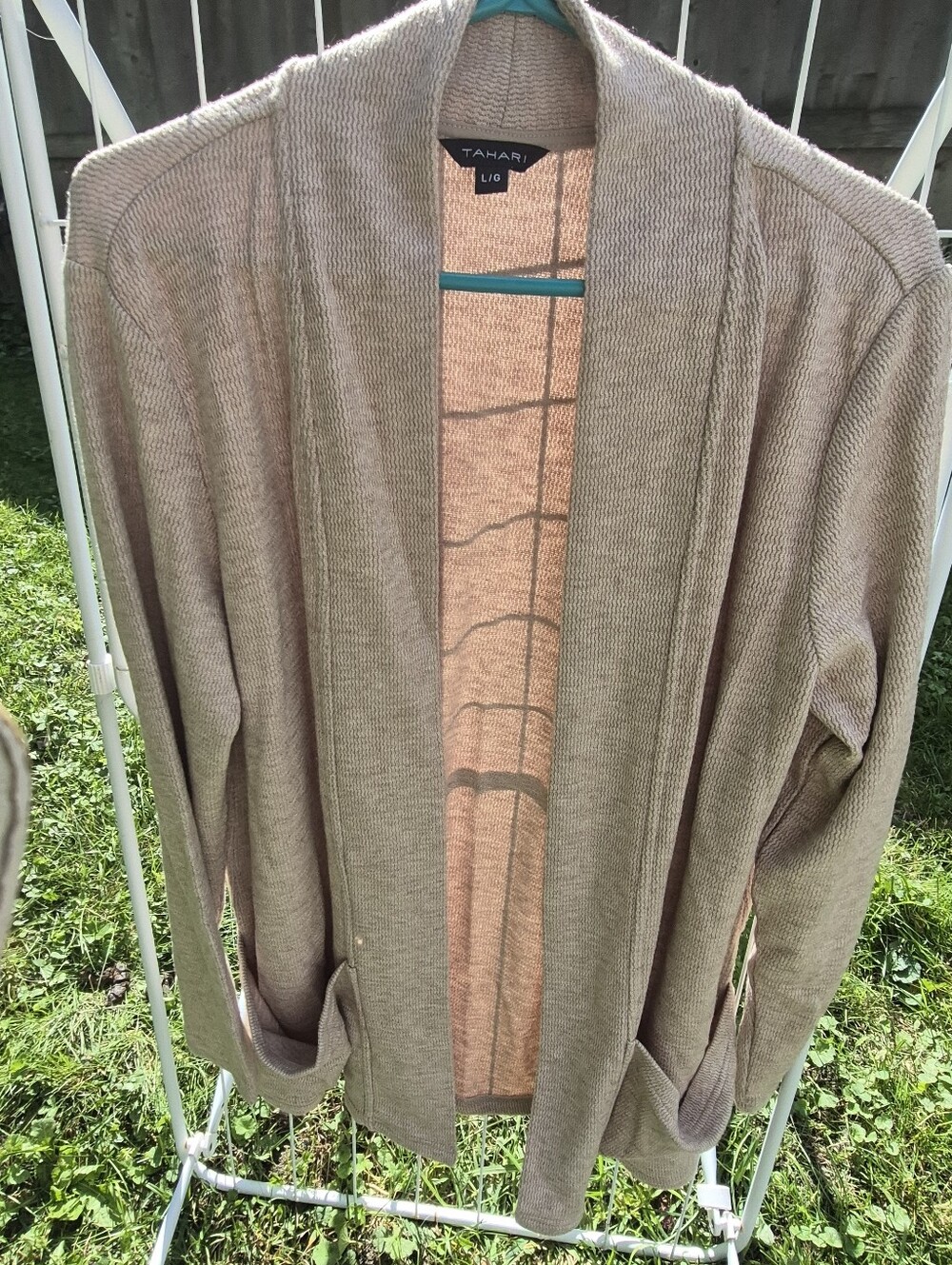 Tahari Beige Open-Front Women's Cardigan